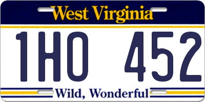 WV license plate 1HO452