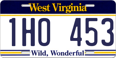 WV license plate 1HO453