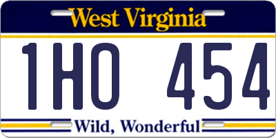 WV license plate 1HO454