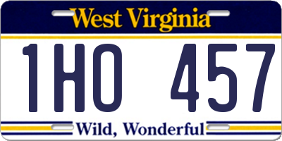 WV license plate 1HO457