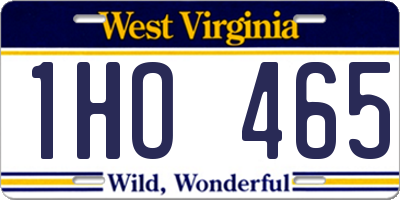 WV license plate 1HO465