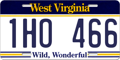 WV license plate 1HO466