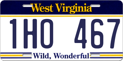 WV license plate 1HO467