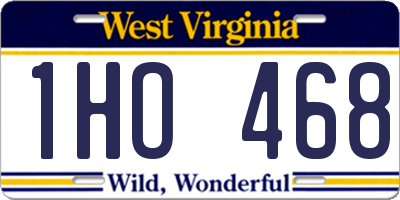 WV license plate 1HO468
