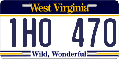 WV license plate 1HO470