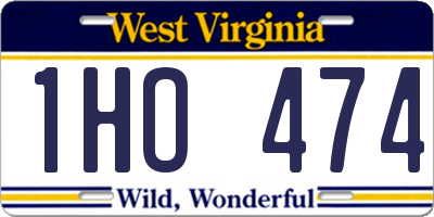 WV license plate 1HO474