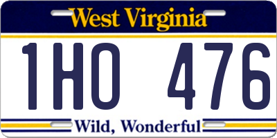 WV license plate 1HO476