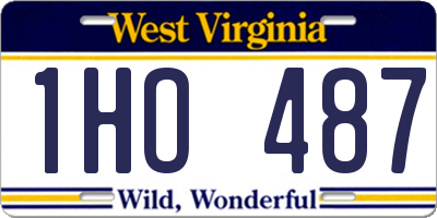 WV license plate 1HO487