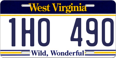 WV license plate 1HO490