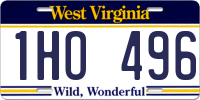 WV license plate 1HO496