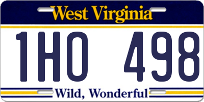 WV license plate 1HO498