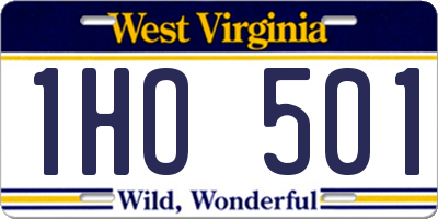 WV license plate 1HO501