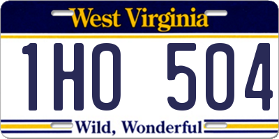 WV license plate 1HO504