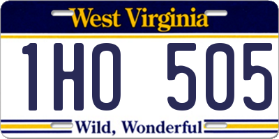 WV license plate 1HO505