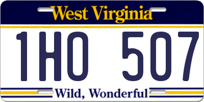 WV license plate 1HO507