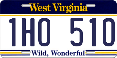WV license plate 1HO510