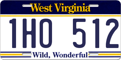 WV license plate 1HO512