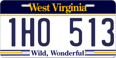 WV license plate 1HO513