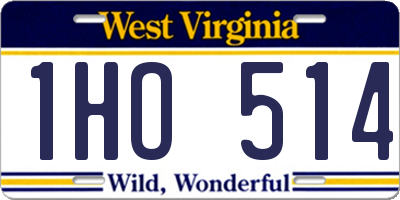 WV license plate 1HO514