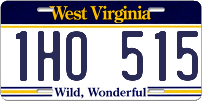 WV license plate 1HO515