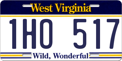 WV license plate 1HO517