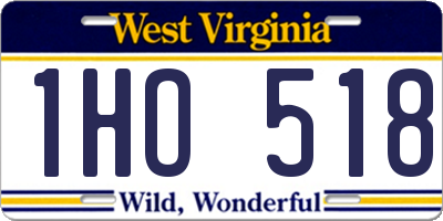WV license plate 1HO518