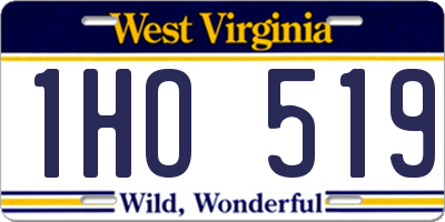 WV license plate 1HO519