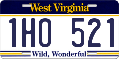 WV license plate 1HO521