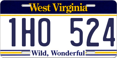 WV license plate 1HO524
