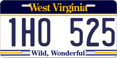 WV license plate 1HO525