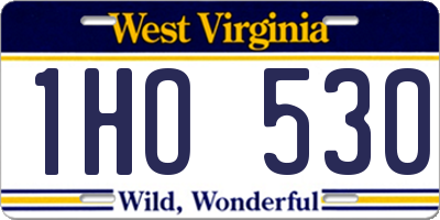 WV license plate 1HO530