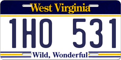 WV license plate 1HO531