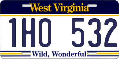 WV license plate 1HO532