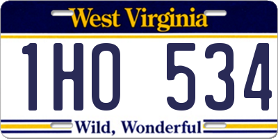 WV license plate 1HO534