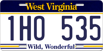 WV license plate 1HO535