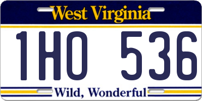 WV license plate 1HO536