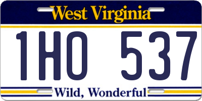 WV license plate 1HO537