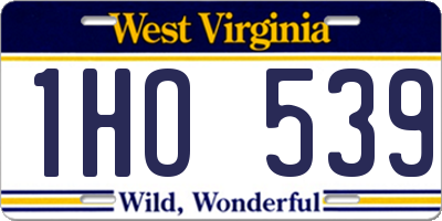 WV license plate 1HO539