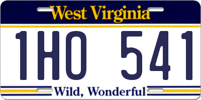 WV license plate 1HO541