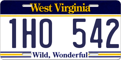 WV license plate 1HO542