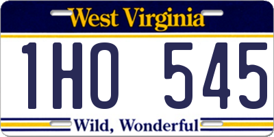 WV license plate 1HO545