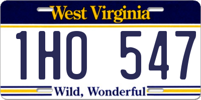 WV license plate 1HO547