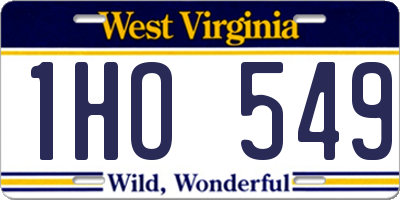 WV license plate 1HO549