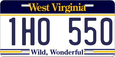 WV license plate 1HO550