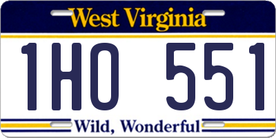 WV license plate 1HO551