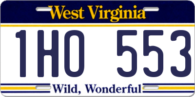 WV license plate 1HO553
