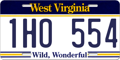 WV license plate 1HO554