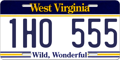 WV license plate 1HO555