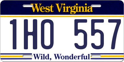 WV license plate 1HO557