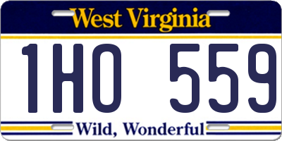 WV license plate 1HO559